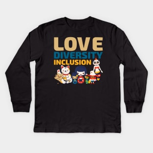 Love Diversity Inclusion Kids Long Sleeve T-Shirt